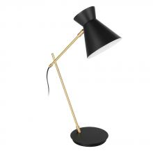  98864A - Amezaga - 1 LT Table Lamp with a Structured Black and Brushed Brass Finish and Black Exterior