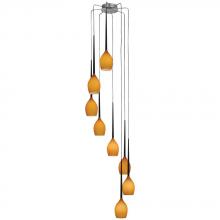  67028 AMB/BK - 8 Light Mini Pendant Dew Collection 67028 AMB/BK