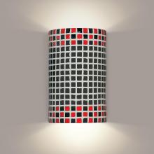  M20309-RB-WETST-1LEDE26 - Checkers Wall Sconce Red and Black (Wet Sealed Top, E26 Base LED (Bulb included))