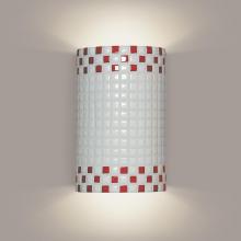  M20309-RW-WETST-1LEDE26 - Checkers Wall Sconce Red and White (Wet Sealed Top, E26 Base LED (Bulb included))