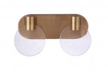  15114SB-LED - Glisten 2 Light LED Vanity in Satin Brass