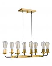  50378-FBSB - Randolph 8 Light Island in Flat Black/Satin Brass