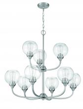  56229-BNK - Glenda 9 Light Chandelier in Brushed Polished Nickel