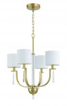  58224-SB - Fortuna 4 Light Chandelier in Satin Brass