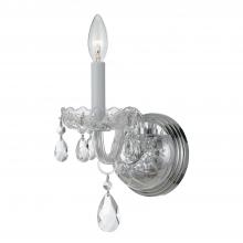  1031-CH-CL-SAQ - Traditional Crystal 1 Light Spectra Crystal Polished Chrome Sconce