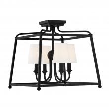  2243-BF - Libby Langdon Sylvan 4 Light Black Forged Semi Flush Mount