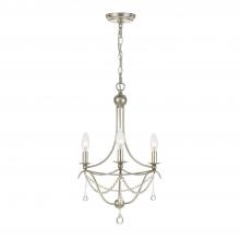  423-SA - Metro 3 Light Antique Silver Mini Chandelier