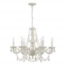  5026-AW-CL-SAQ - Paris Market 6 Light Spectra Crystal Antique White Chandelier