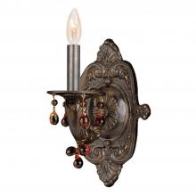  5201-VB-AMBER - Paris Market 1 Light Amber Crystal Venetian Bronze Sconce