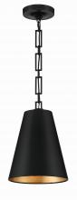  8685-MK-GA - Brian Patrick Flynn Alston 2 Light Matte Black + Antique Gold Mini Pendant