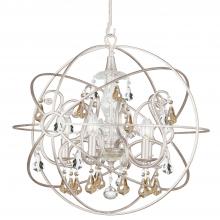  9026-OS-GS-MWP - Solaris 5 Light Gold Crystal Olde Silver Sphere Chandelier