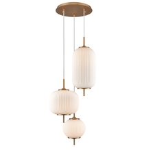  DVP40057BR-RIO - Mount Pearl 14.75 Inch 3 Light Pendant