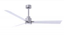  AKLK-BN-MWH-56 - Alessandra 3-blade transitional ceiling fan in brushed nickel finish with matte white blades. Opti