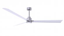  AKLK-BN-MWH-72 - Alessandra 3-blade transitional ceiling fan in brushed nickel finish with matte white blades. Opti