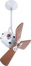  BD-WH-WD - Bianca Direcional ceiling fan in Gloss White finish with solid sustainable mahogany wood blades.