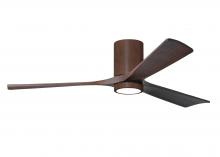  IR3HLK-WN-WA-60 - Irene-3HLK three-blade flush mount paddle fan in Walnut finish with 60” solid walnut tone blades