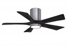  IR5HLK-BP-BK-42 - IR5HLK five-blade flush mount paddle fan in Brushed Pewter finish with 42” Matte Black blades an