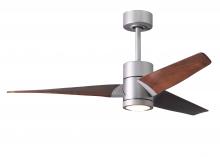  SJ-BN-WN-52 - Super Janet three-blade ceiling fan in Brushed Nickel finish with 52” solid walnut tone blades a