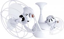  VB-WH-MTL - Vent-Bettina 360° dual headed rotational ceiling fan in gloss white finish with metal blades.