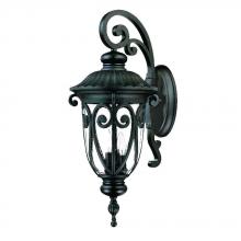  2122BK - Naples Collection Wall-Mount 3-Light Outdoor Matte Black Light Fixture