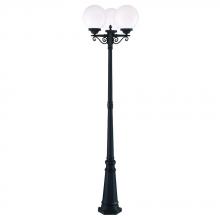  5269BK/WH - Havana Collection 3-Head Post Combination 3-Light Outdoor Matte Black Post Light