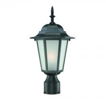  6117BK/FR - Camelot Collection Post-Mount 1-Light Outdoor Matte Black Light Fixture