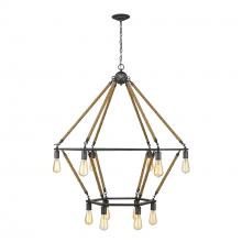  IN10056AGY - Holden 12-Light Antique Gray Wagon Wheel Chandelier