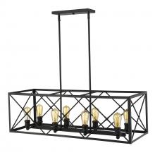  IN21123BK - Brooklyn 8-Light Matte Black Island Pendant With Metal Framework Shade