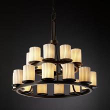  POR-8767-10-WFAL-DBRZ - Dakota 21-Light 2-Tier Ring Chandelier