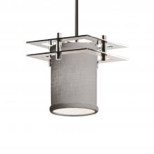  FAB-8165-10-GRAY-CROM-BKCD - Metropolis 1-Light Small Pendant (2 Flat Bars)