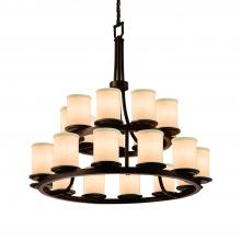  FAB-8767-10-CREM-DBRZ - Dakota 21-Light 2-Tier Ring Chandelier