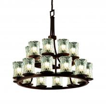  GLA-8767-16-CLRT-DBRZ - Dakota 21-Light 2-Tier Ring Chandelier