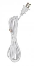  90/1523 - 8 Foot 18/2 SPT-1 105C Cord Set; White Finish; 36" Hank; 200 Carton; Molded Polarized Plug;