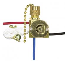  90/2260 - 3-Way Canopy Switch; 2 Circuit; 4 Position With Metal Chain, White Cord And Bell; 6A-125V, 3A-250V