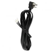  90/2435 - 10 Foot 18/3 SPT-2 105C Flat Plug Cord Set; Black Finish; No Hank; 100 Carton; Molded Plug; Tinned