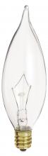  A3675 - 40 Watt CA9 1/2 Incandescent; Clear; 2500 Average rated hours; 370 Lumens; Candelabra base; 130 Volt