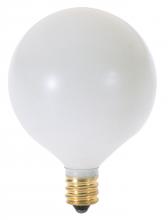  A3932 - 60 Watt G16 1/2 Incandescent; Satin White; 2500 Average rated hours; 564 Lumens; Candelabra base;