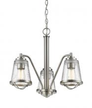  444-3-BN - 3 Light Chandelier