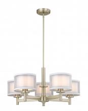  1270-09 - Double Organza 5Lt Chandelier Satin Nickel