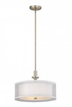  1274-09 - Double Organza 3Lt Pendant Satin Nickel