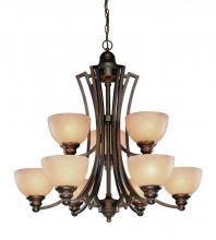  2302-90 - Nine Light Sienna Up Chandelier