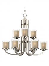  2952-09 - Horizon 9Lt 2 Tier Chandelier Satin Nickel