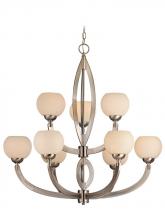  2962-09 - Odyssey 9Lt 2 Tier Chandelier Satin Nickel