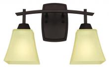  6307400 - 2 Light Wall Fixture Oil Rubbed Bronze Finish Amber Linen Glass