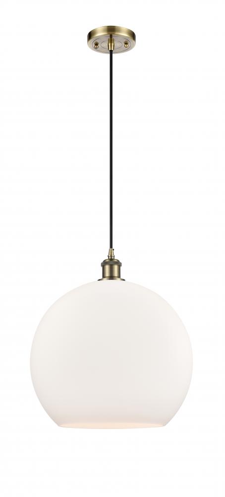 Athens - 1 Light - 14 inch - Antique Brass - Cord hung - Pendant