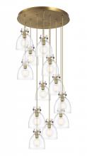  126-410-1PS-BB-G412-8CL - Newton Bell - 12 Light - 27 inch - Brushed Brass - Multi Pendant