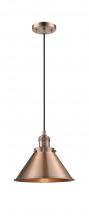  201C-AC-M10-AC-LED - Briarcliff - 1 Light - 10 inch - Antique Copper - Cord hung - Mini Pendant