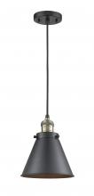  201C-BAB-M13-BK-LED - Appalachian - 1 Light - 8 inch - Black Antique Brass - Cord hung - Mini Pendant