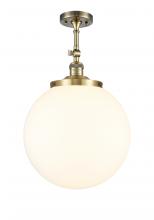  201F-AB-G201-14 - Beacon - 1 Light - 14 inch - Antique Brass - Semi-Flush Mount