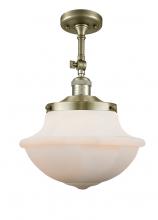  201F-AB-G541-LED - Oxford - 1 Light - 12 inch - Antique Brass - Semi-Flush Mount